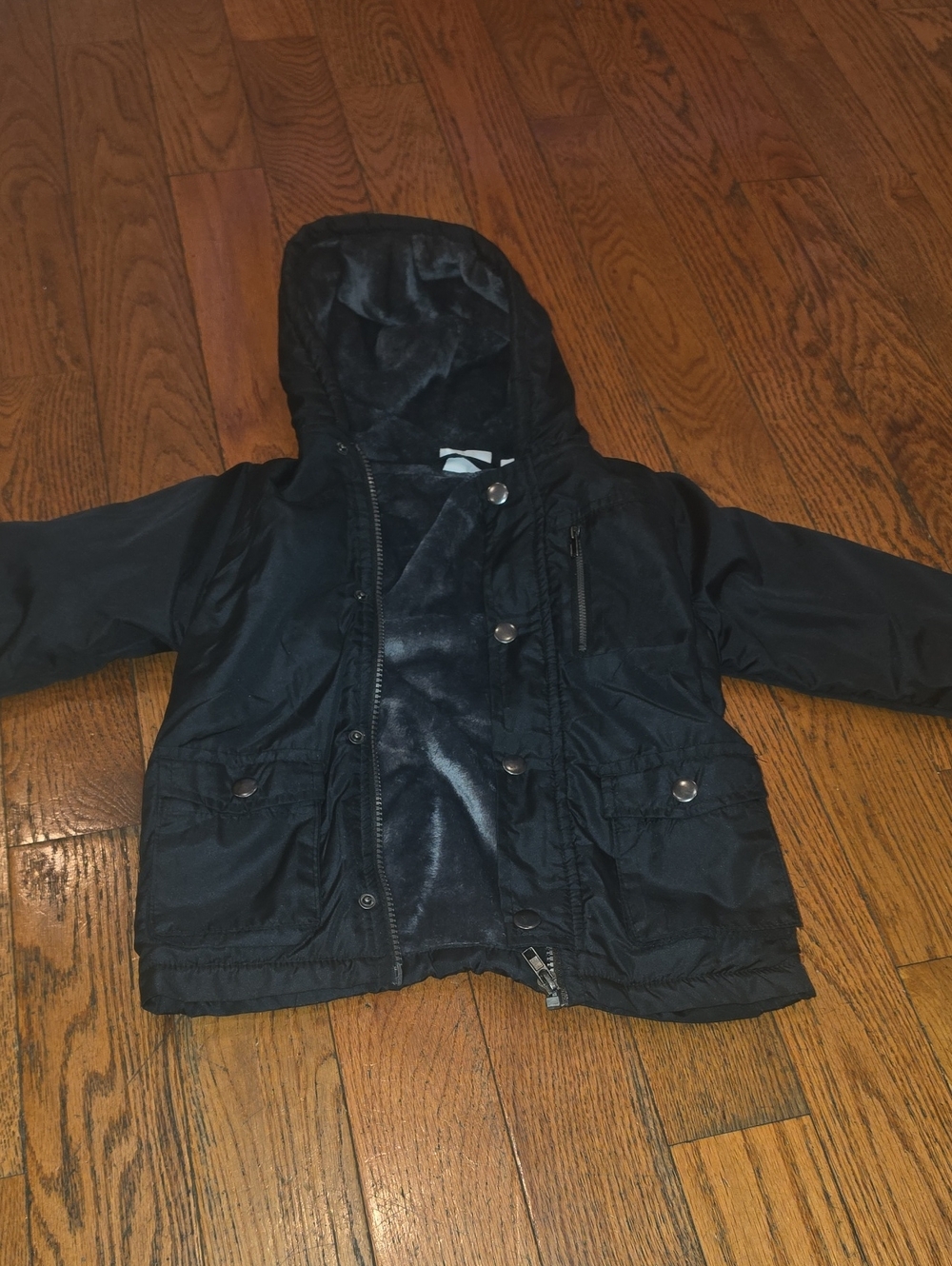 Children's Hooded Puffer Jacket in Navy